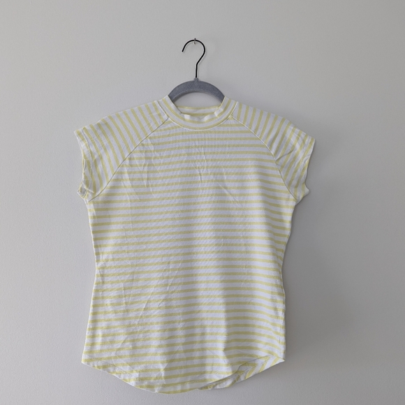 Pilcro Babydoll Fitted Short Sleeve Striped Tee Cotton Blend - Women's Small - Picture 4 of 10